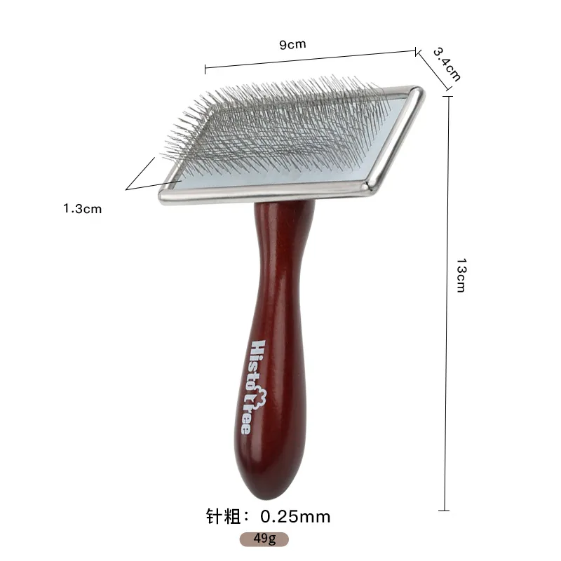 Pet supplies dog and cat solid wood comb needle comb fluffy comb double-sided row comb nail rake comb red brown wood handle syst 3