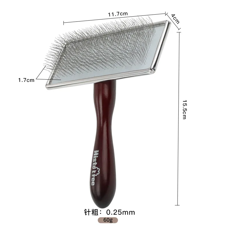 Pet supplies dog and cat solid wood comb needle comb fluffy comb double-sided row comb nail rake comb red brown wood handle syst 7