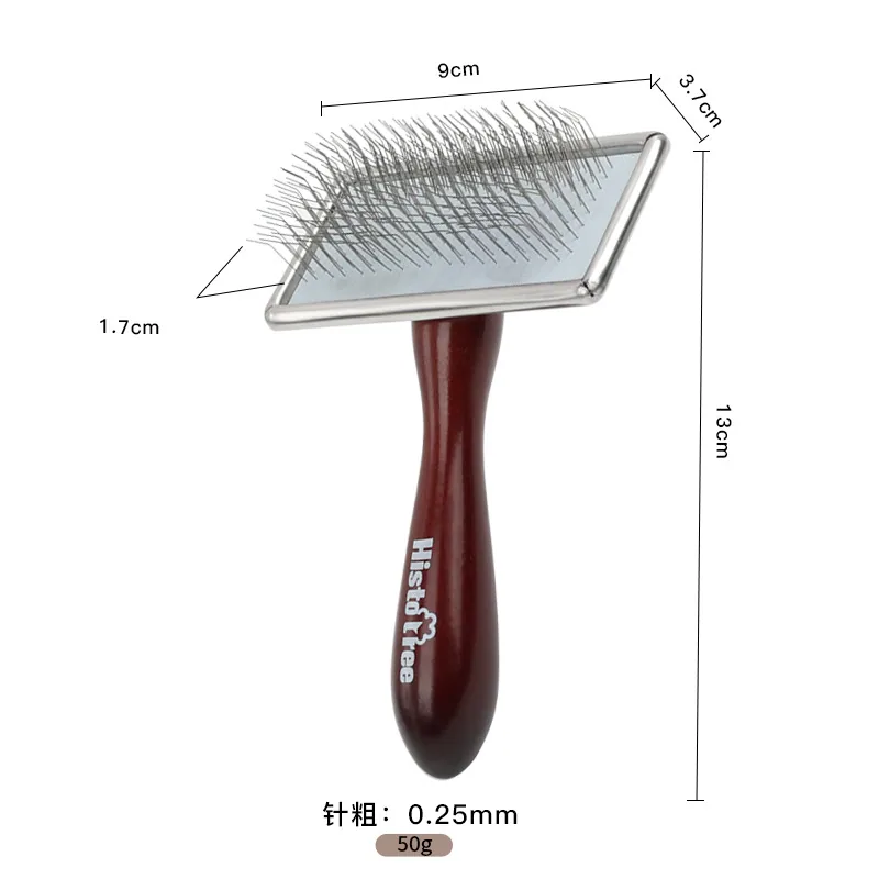 Pet supplies dog and cat solid wood comb needle comb fluffy comb double-sided row comb nail rake comb red brown wood handle syst 4