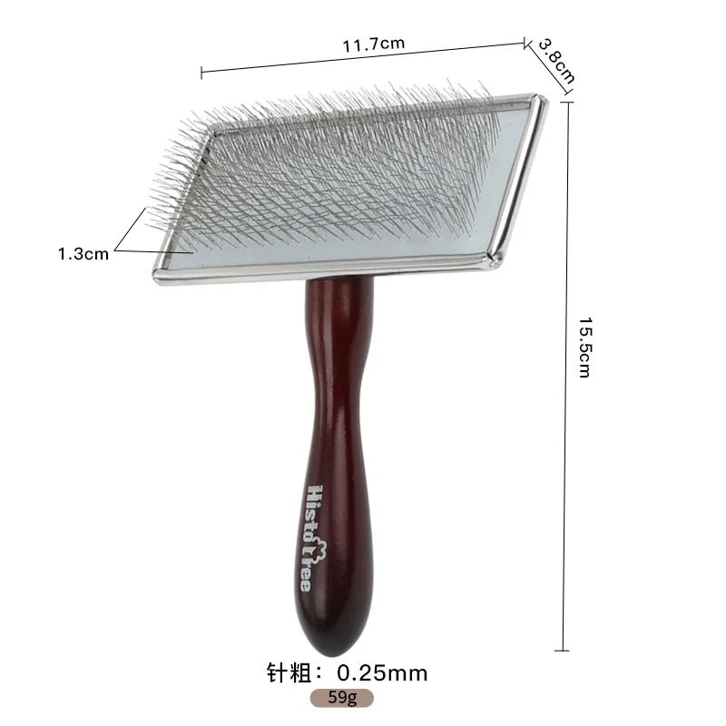 Pet supplies dog and cat solid wood comb needle comb fluffy comb double-sided row comb nail rake comb red brown wood handle syst 6