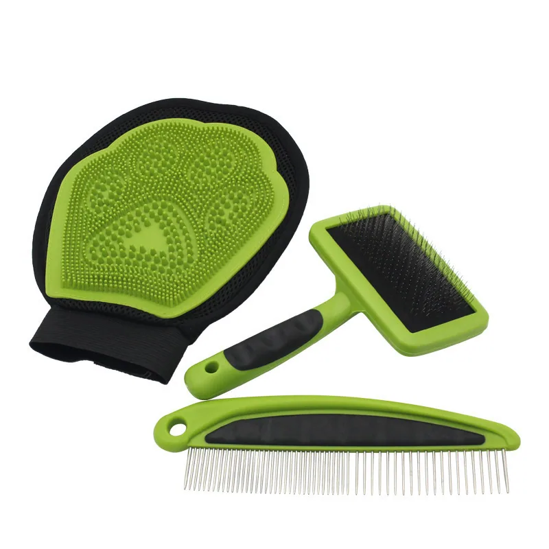 Pet bathing gloves dog bathing brush set Cat hairing gloves to remove floating hair comb straight line comb cleaning 5