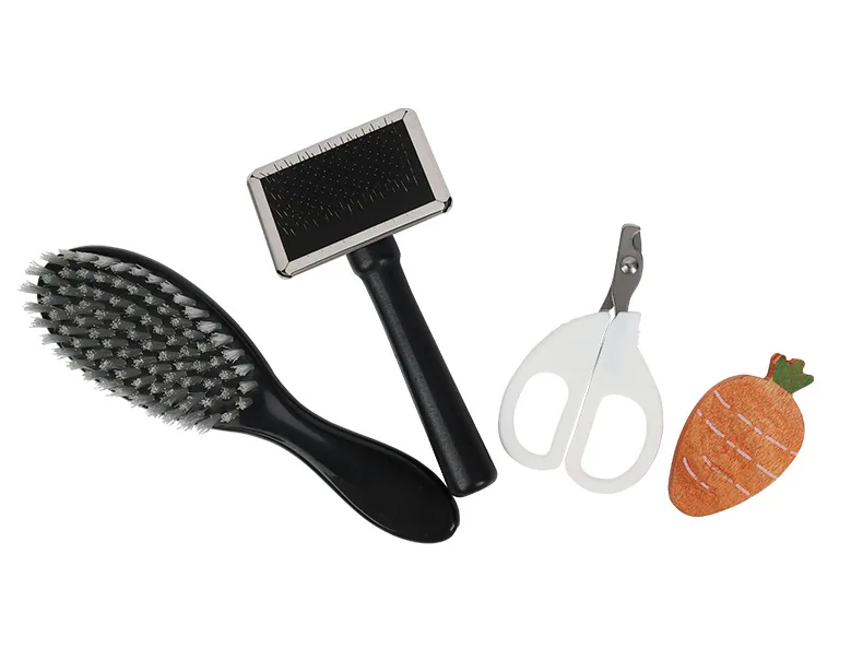 Pet comb pet brush dog cat grooming set needle comb fluffy comb carrot chew toy 11