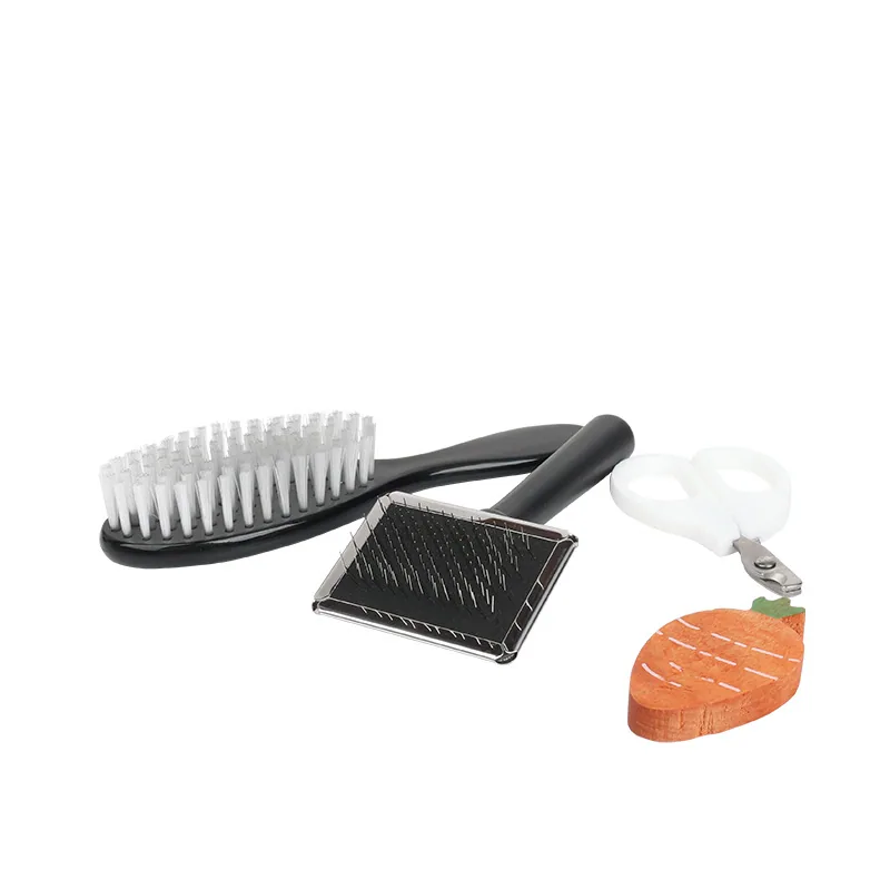 Pet comb pet brush dog cat grooming set needle comb fluffy comb carrot chew toy 2
