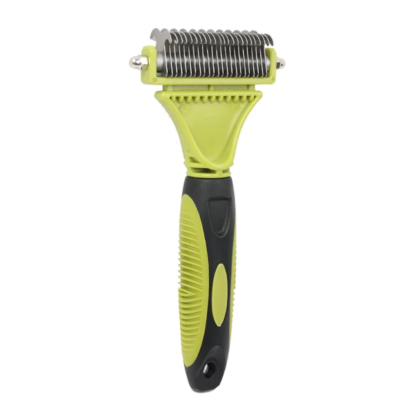 Cross-border hot sale pet comb dog hair removal knot comb dual-purpose metal steel needle comb set dog comb