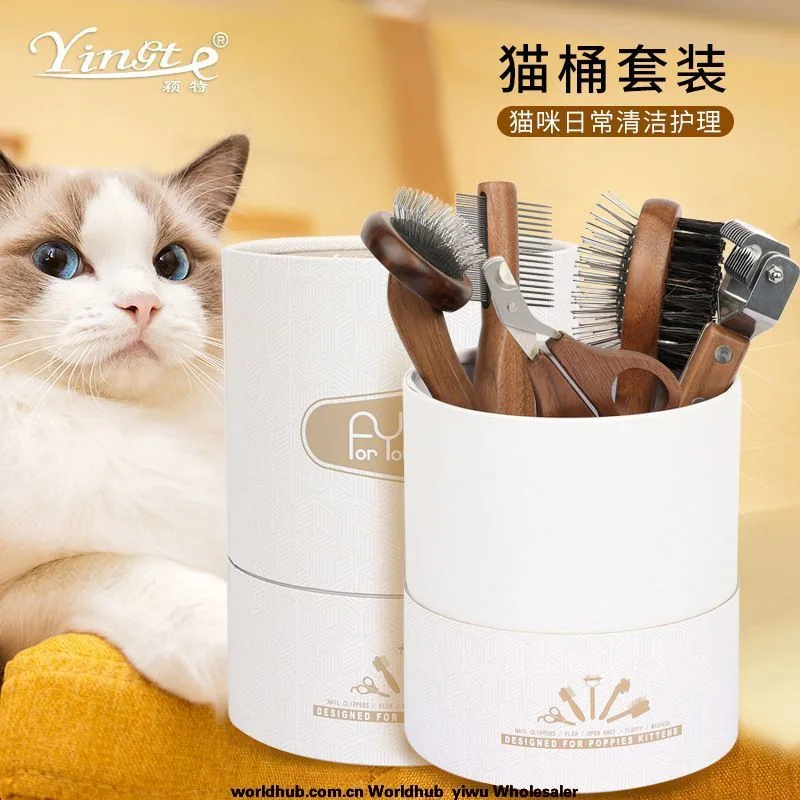 Pet comb set: cat hair comb, dog hair comb, knot opening comb, fluffy massage comb, cleaning grooming comb