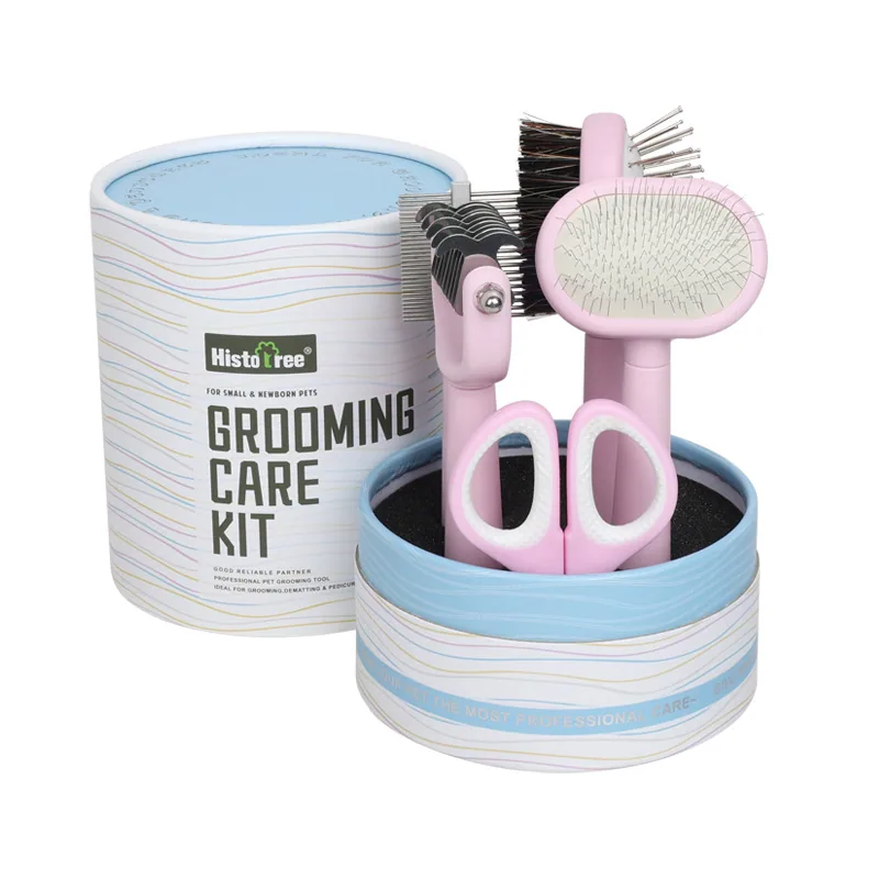 Pet grooming tools dog travel set pet comb brush set dog comb nail clipper dog knot comb 4