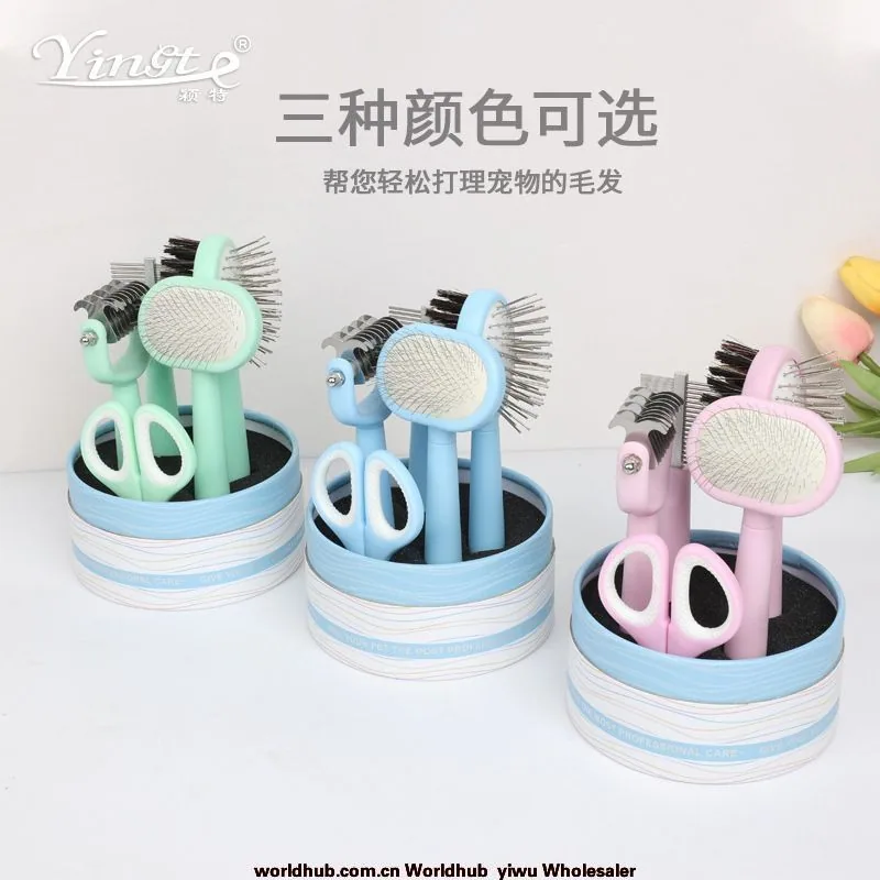 Pet grooming tools dog travel set pet comb brush set dog comb nail clipper dog knot comb