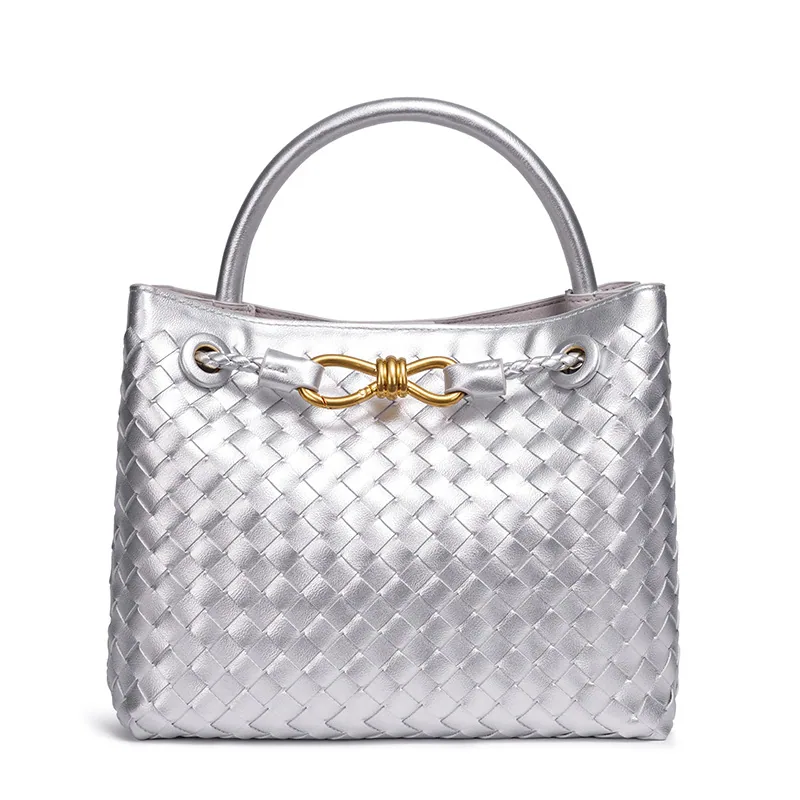 Y Amazon cross-border hot sale bow hardware bag European and American ladies woven handbag one shoulder crossbody womens bag 13