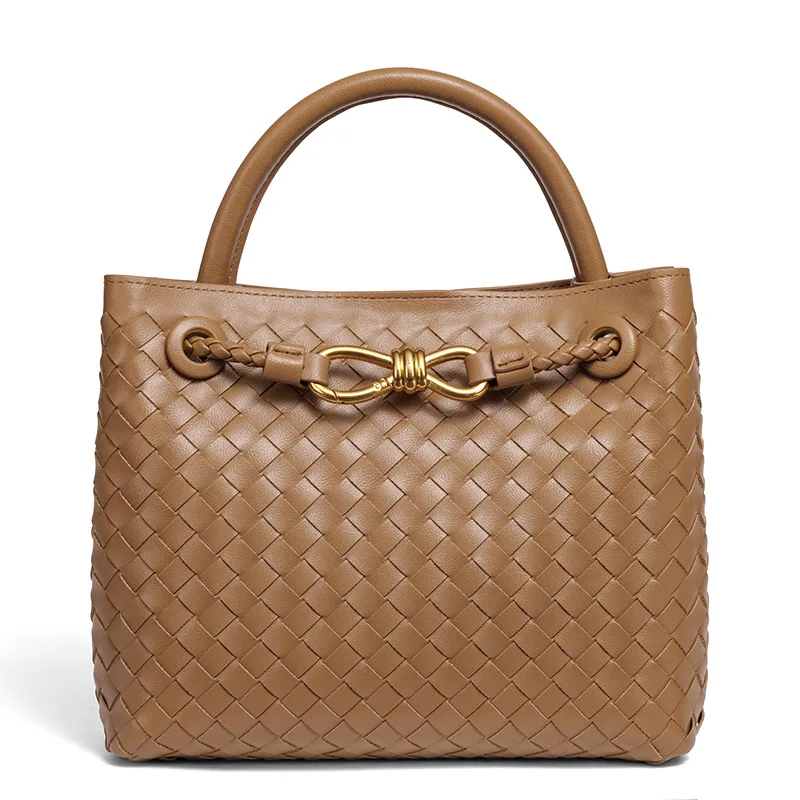 Y Amazon cross-border hot sale bow hardware bag European and American ladies woven handbag one shoulder crossbody womens bag 5