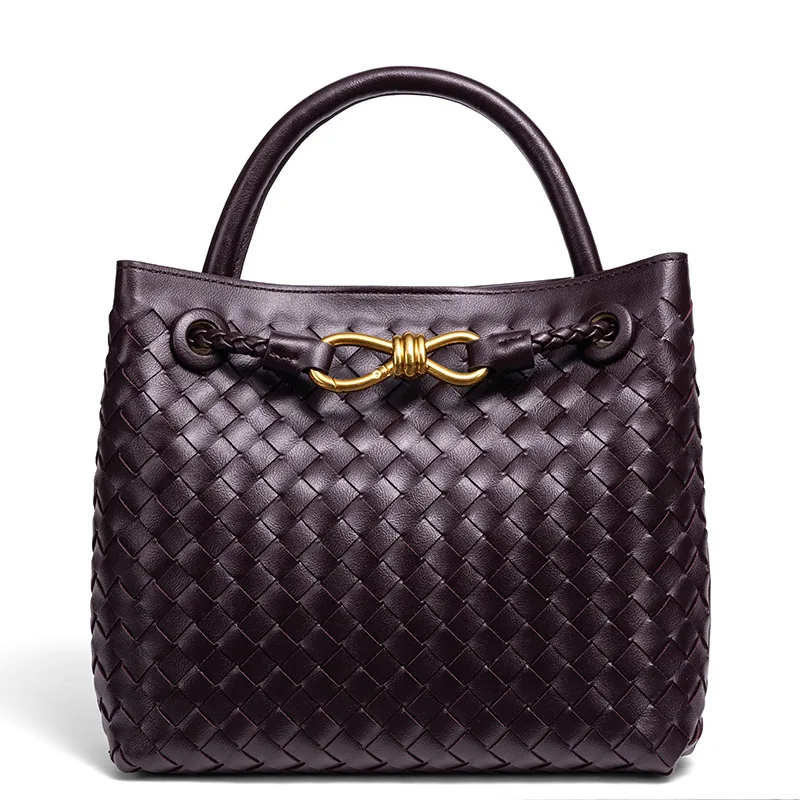 Y Amazon cross-border hot sale bow hardware bag European and American ladies woven handbag one shoulder crossbody womens bag 2