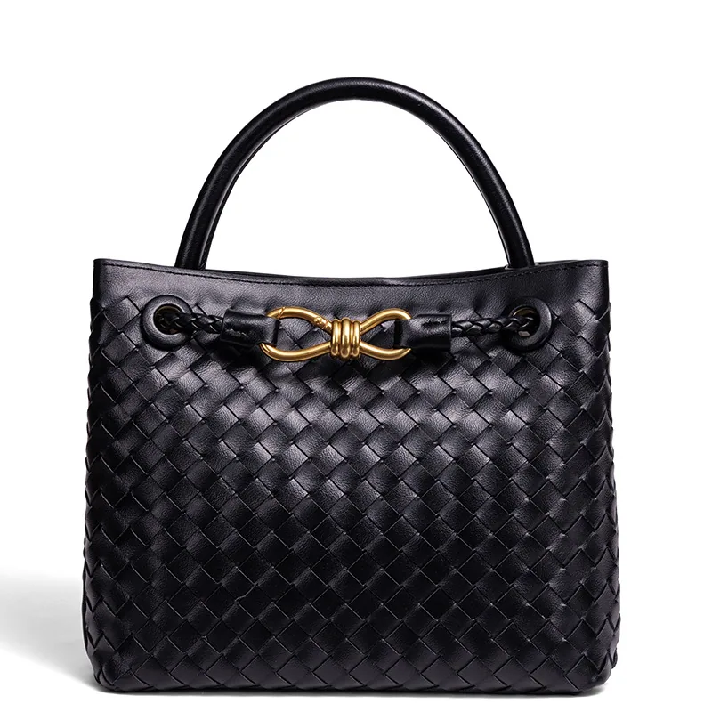 Y Amazon cross-border hot sale bow hardware bag European and American ladies woven handbag one shoulder crossbody womens bag