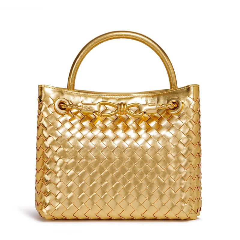 Y Amazon cross-border hot sale bow hardware bag European and American ladies woven handbag one shoulder crossbody womens bag 12