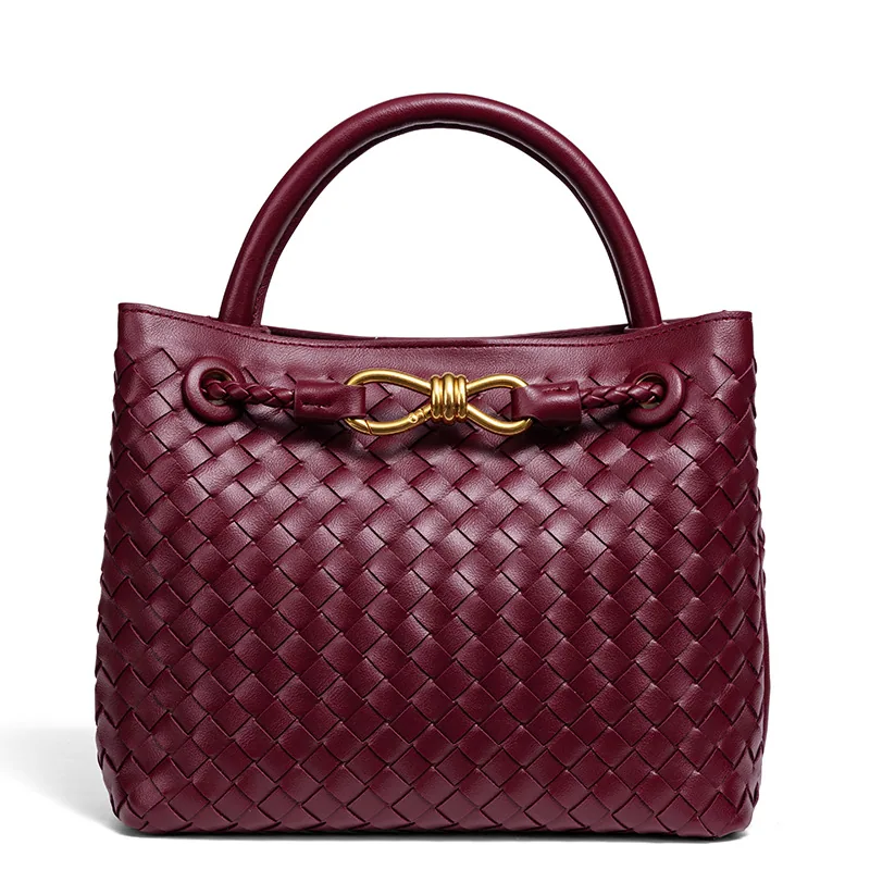 Y Amazon cross-border hot sale bow hardware bag European and American ladies woven handbag one shoulder crossbody womens bag 4
