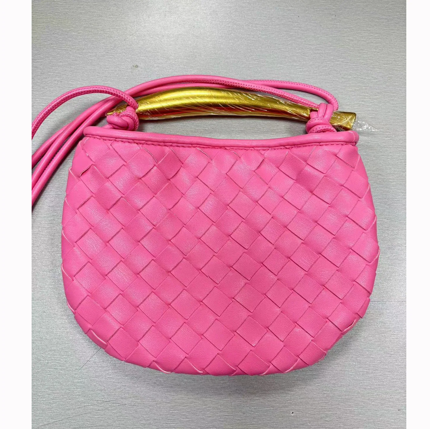 European and American cross-border hot-selling cute mini sardine woven bag small hand handle crossbody knitted womens bag 6