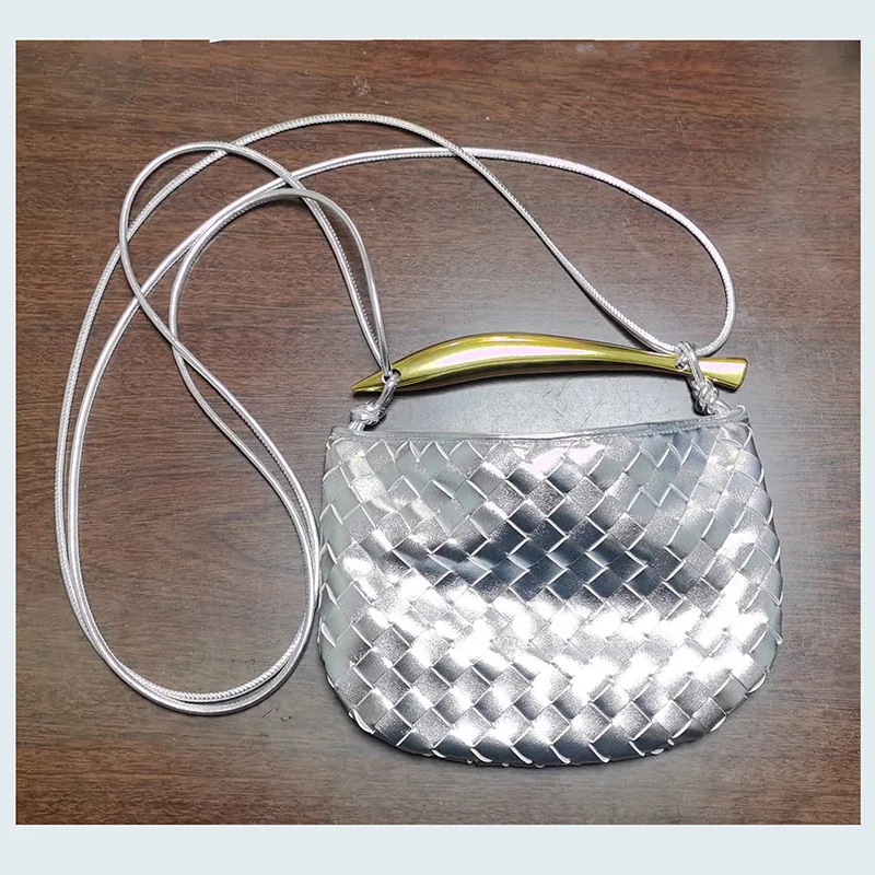 European and American cross-border hot-selling cute mini sardine woven bag small hand handle crossbody knitted womens bag 13