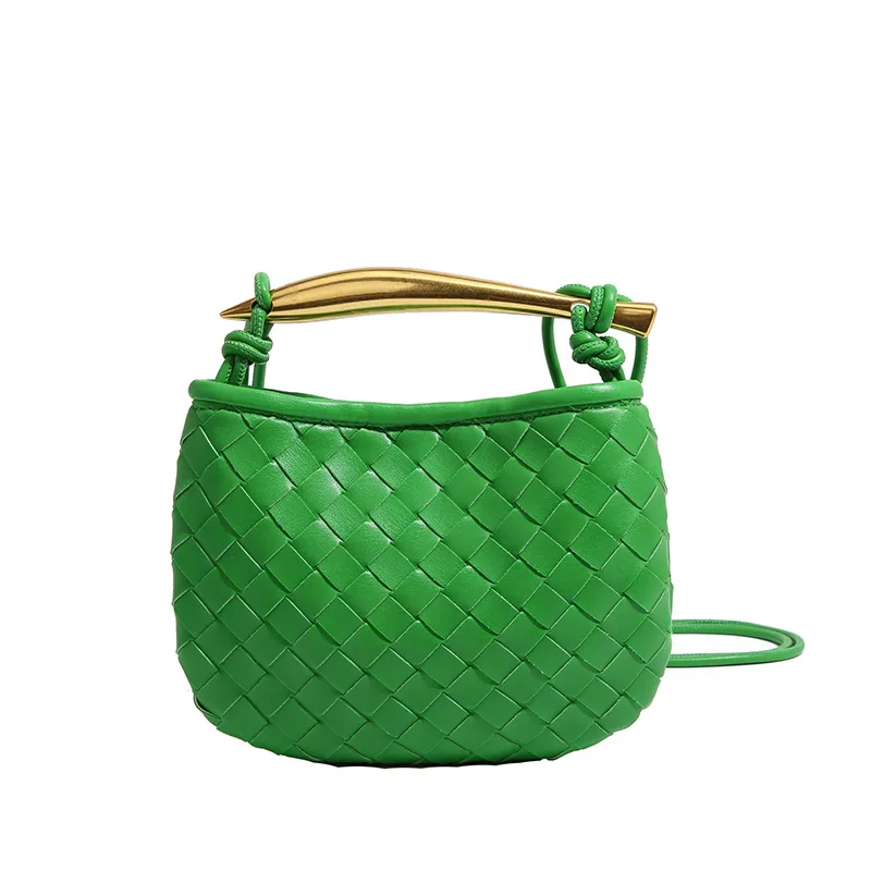 European and American cross-border hot-selling cute mini sardine woven bag small hand handle crossbody knitted womens bag 9