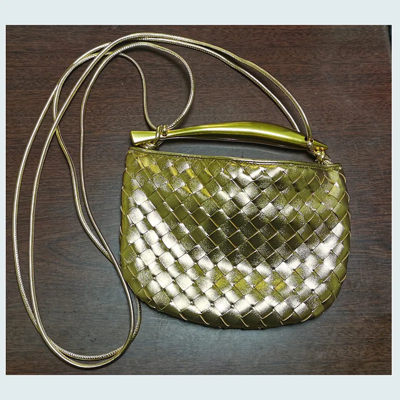 European and American cross-border hot-selling cute mini sardine woven bag small hand handle crossbody knitted womens bag 12