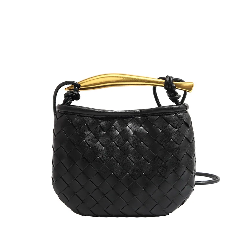 European and American cross-border hot-selling cute mini sardine woven bag small hand handle crossbody knitted womens bag 3