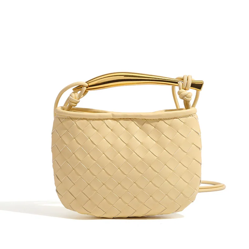 European and American cross-border hot-selling cute mini sardine woven bag small hand handle crossbody knitted womens bag 5