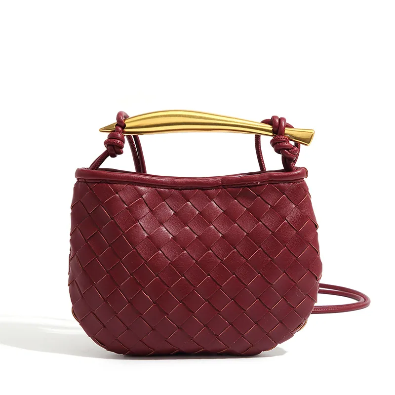 European and American cross-border hot-selling cute mini sardine woven bag small hand handle crossbody knitted womens bag