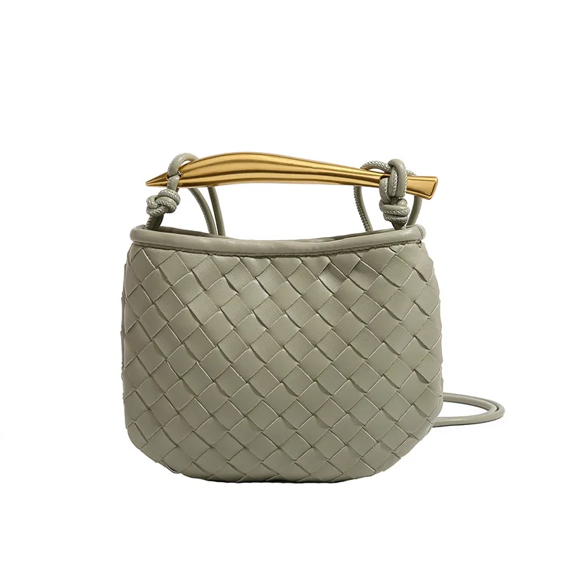 European and American cross-border hot-selling cute mini sardine woven bag small hand handle crossbody knitted womens bag 10