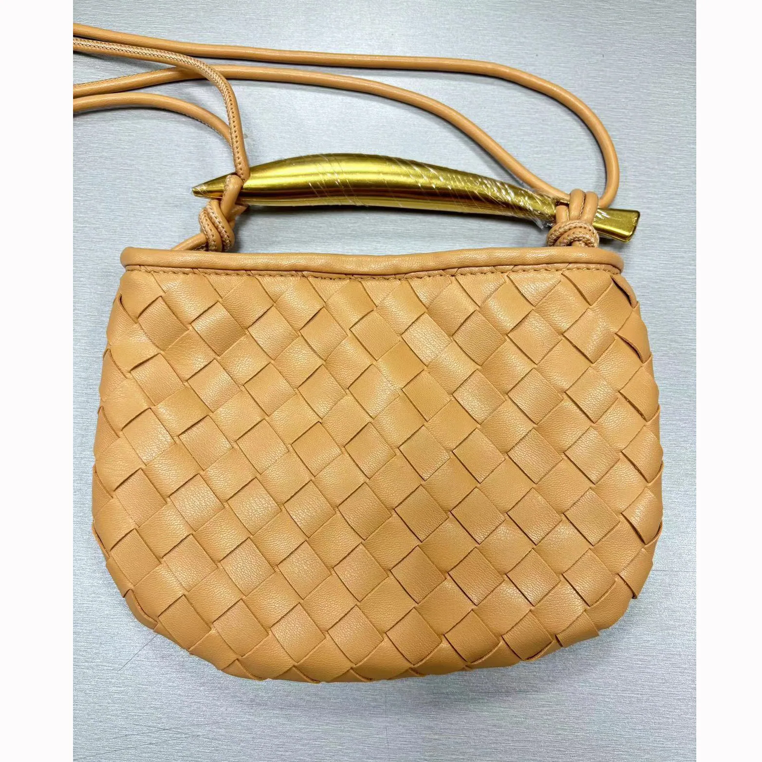 European and American cross-border hot-selling cute mini sardine woven bag small hand handle crossbody knitted womens bag 7