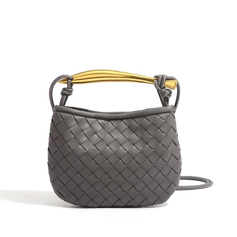 European and American cross-border hot-selling cute mini sardine woven bag small hand handle crossbody knitted womens bag 8