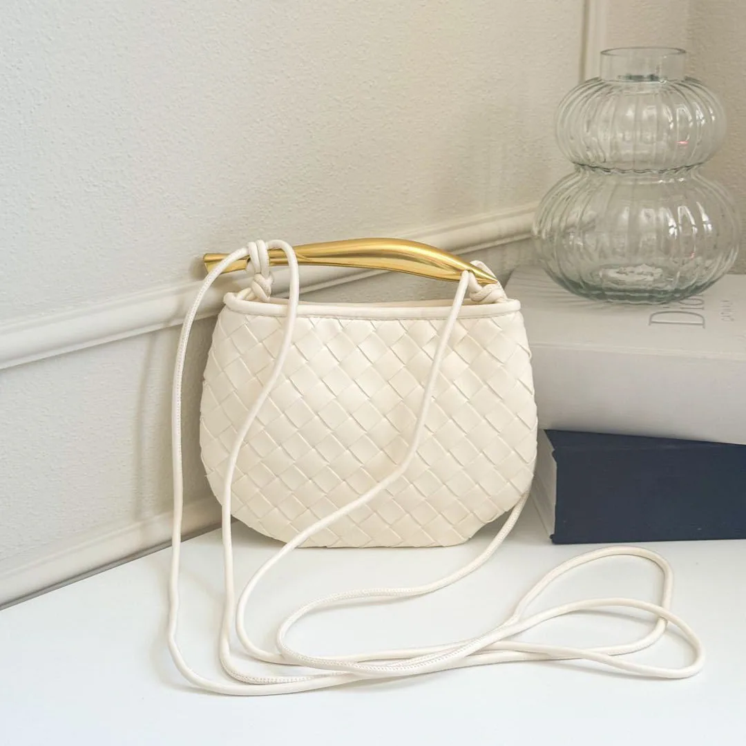 European and American cross-border hot-selling cute mini sardine woven bag small hand handle crossbody knitted womens bag 11