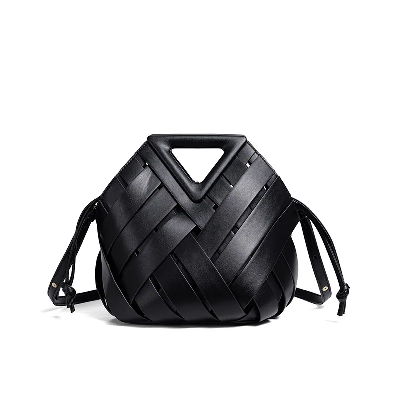 Cross border exclusive large capacity handbag triangle bag 2025 new hand-held clip bag diamond grid woven dinner bag 3