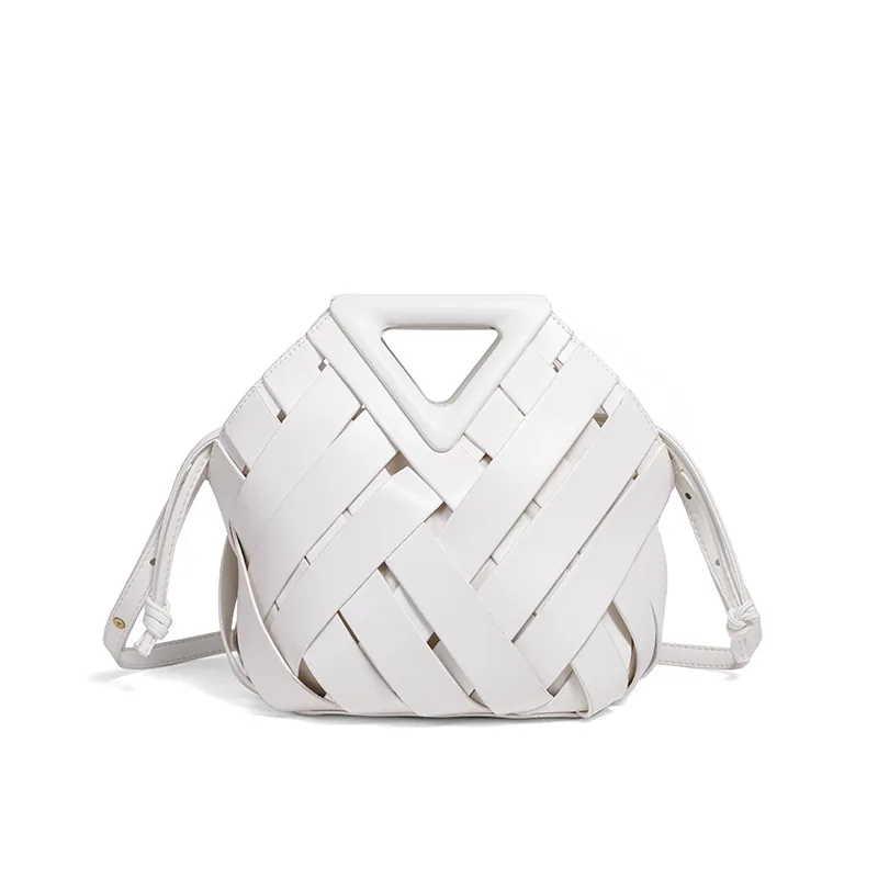 Cross border exclusive large capacity handbag triangle bag 2025 new hand-held clip bag diamond grid woven dinner bag 7