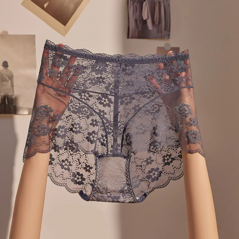 Pure desire style, lightweight, sexy, high waisted lace underwear for women, cinching and lifting hips, fashionable plus size ho 7