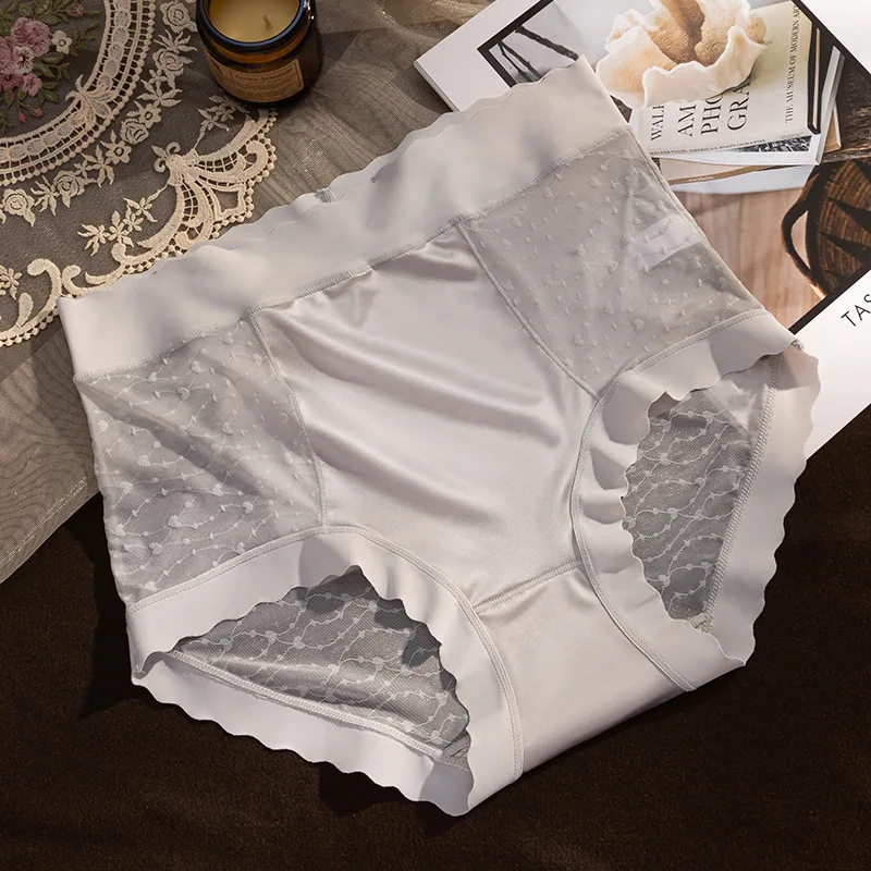 French lace sexy womens underwear with abdominal and hip lifting comfort, high elasticity and breathability, pure cotton seamles 4