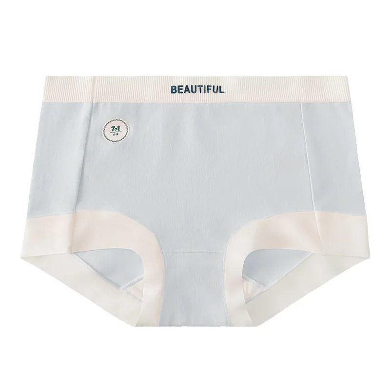 Ladies plain square-cut pure cotton mid-waist underwear, 7A antibacterial, Class A infant cotton, 2-in-1 anti-exposure safety sh - Other Underwear 4