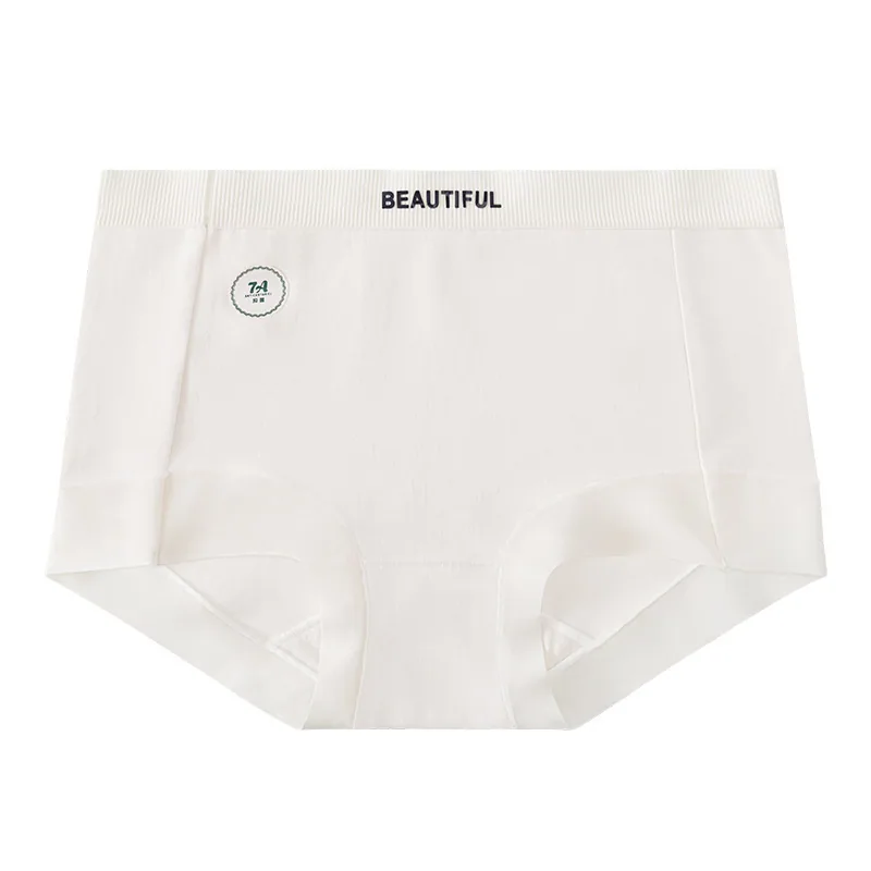 Ladies plain square-cut pure cotton mid-waist underwear, 7A antibacterial, Class A infant cotton, 2-in-1 anti-exposure safety sh - Other Underwear 2