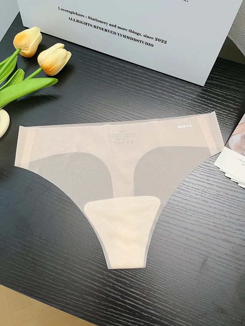 One piece seamless ice silk sexy thong for women in summer, thin design for sports yoga, breathable and nude feeling, comfor and 6