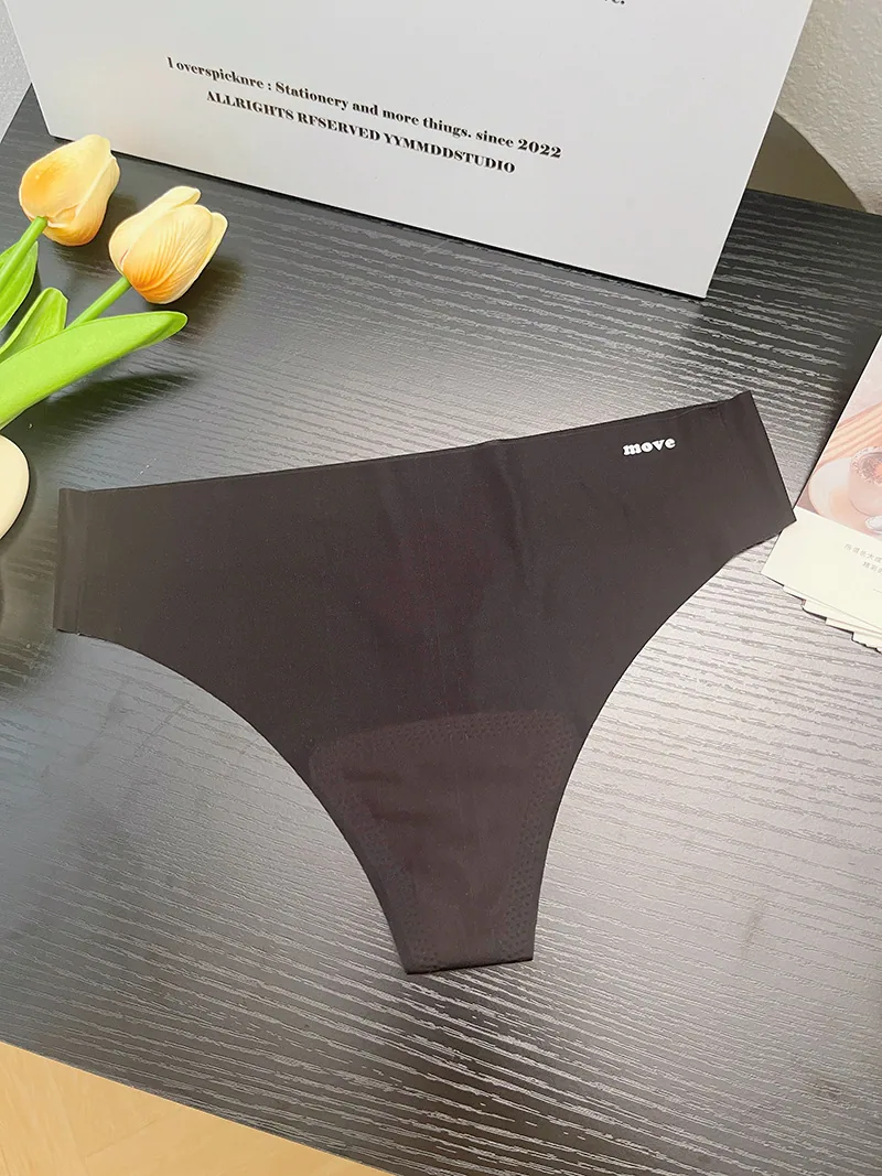 One piece seamless ice silk sexy thong for women in summer, thin design for sports yoga, breathable and nude feeling, comfor and 3