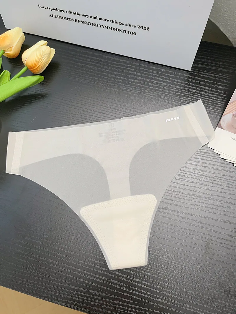 One piece seamless ice silk sexy thong for women in summer, thin design for sports yoga, breathable and nude feeling, comfor and 7