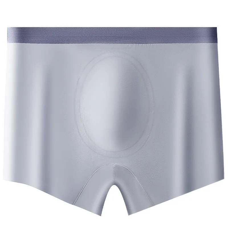 Casual Cut~ Hyaluronic Acid Mens Seamless Large Size Ice Silk Thin 10A Antibacterial Space Capsule Crotch Boxers