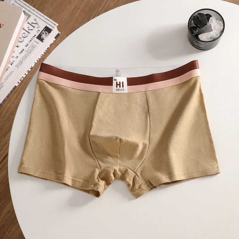 Mens all-cotton trendy pure cotton underwear with antibacterial groin, graphene loose sports underwear, no trace breathable boxe 6