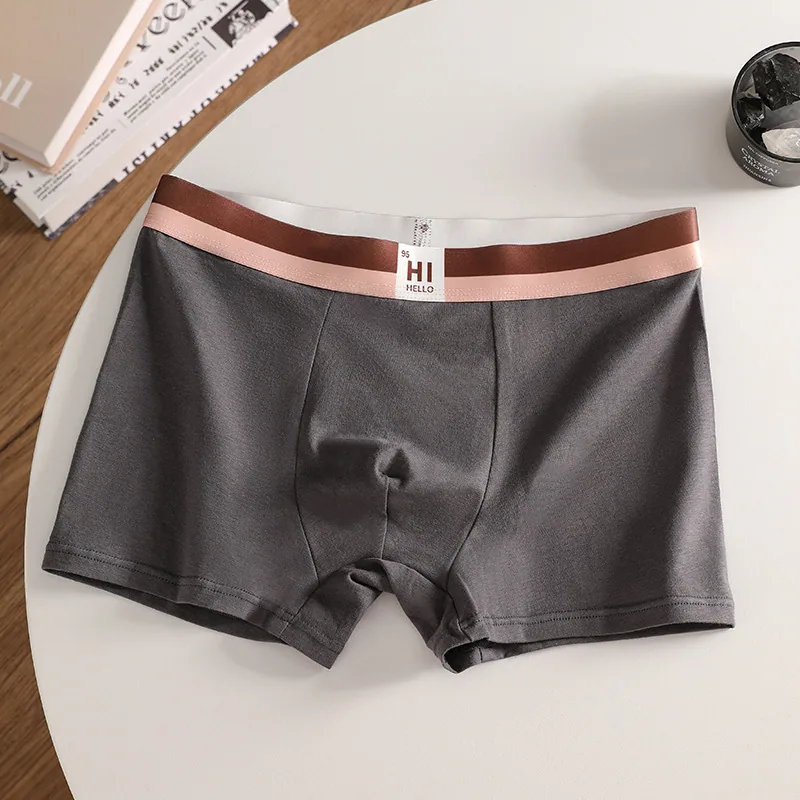 Mens all-cotton trendy pure cotton underwear with antibacterial groin, graphene loose sports underwear, no trace breathable boxe 2