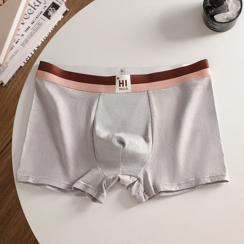 Mens all-cotton trendy pure cotton underwear with antibacterial groin, graphene loose sports underwear, no trace breathable boxe 5