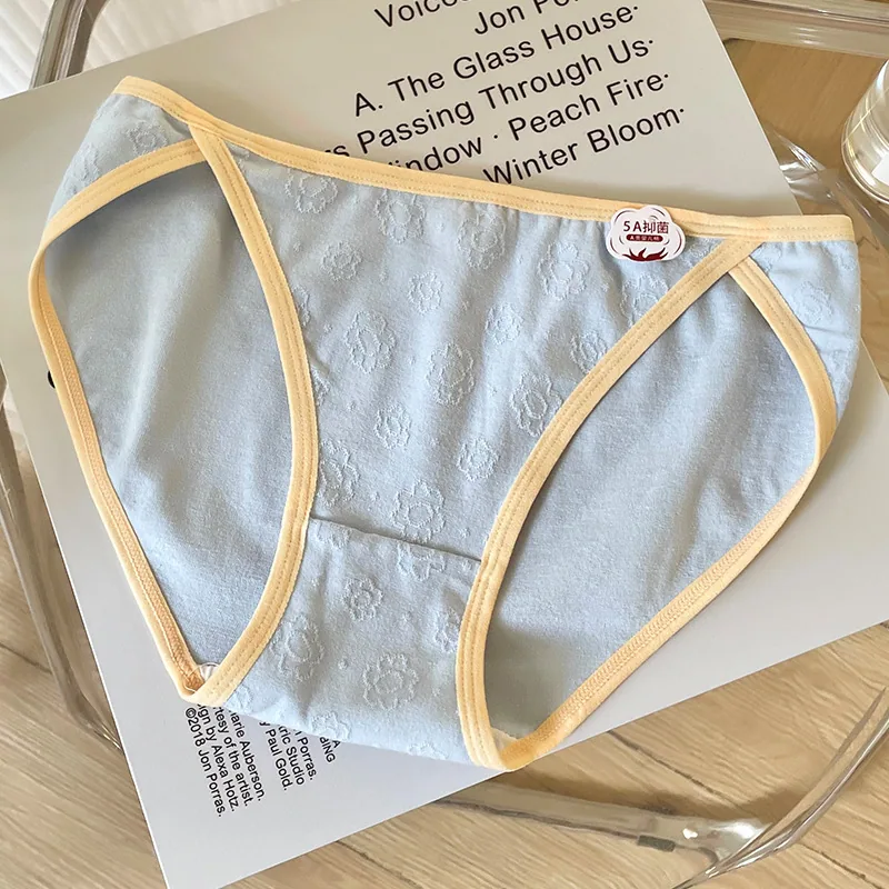 French 5A Antibacterial Baby Cotton Underwear Womens High Split Middle Waist Breathable Full Cotton Crotch Antibacterial Womens 5