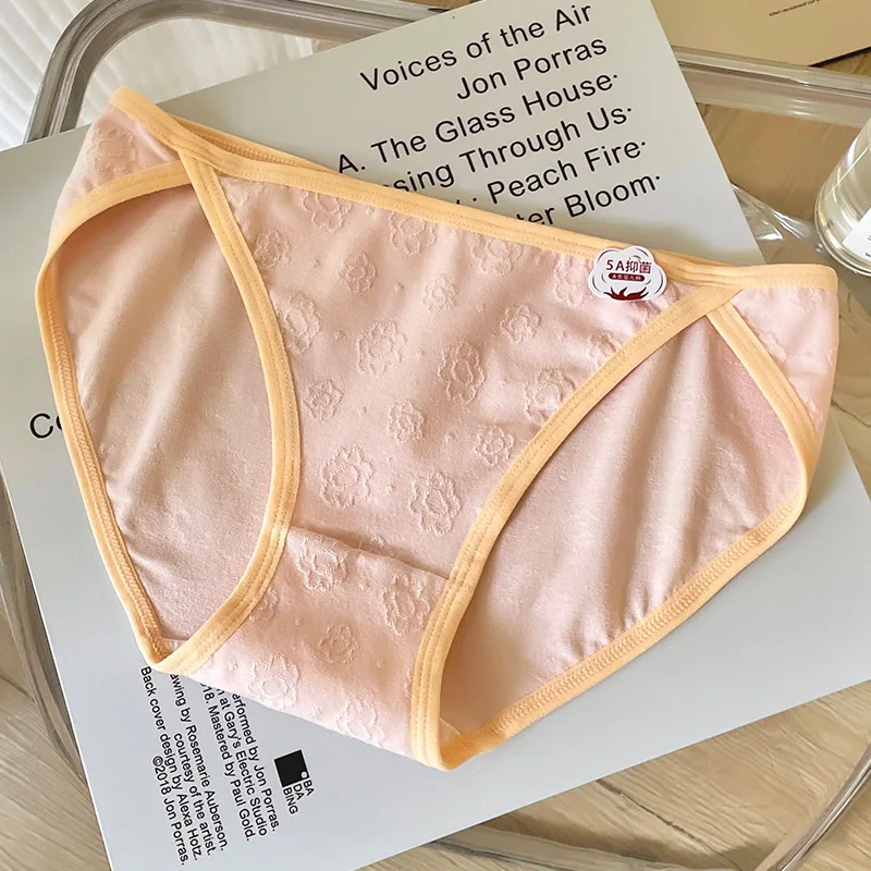 French 5A Antibacterial Baby Cotton Underwear Womens High Split Middle Waist Breathable Full Cotton Crotch Antibacterial Womens 4