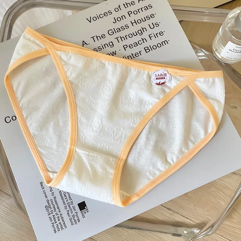 French 5A Antibacterial Baby Cotton Underwear Womens High Split Middle Waist Breathable Full Cotton Crotch Antibacterial Wome