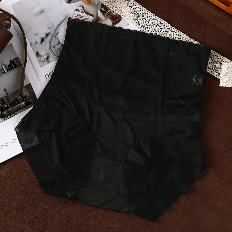 Satin high waisted hip lifting pants with comfor naked feeling, slightly retracted abdomen, breathable, mulberry silk crotch wom
