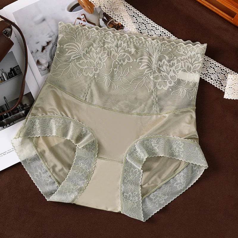 Pantalones de tiro alto de satén con realce de glúteos y sensación de nudez cómoda, abdomen ligeramente retraído, transpirable, entrepierna de seda de morera para mujer 5