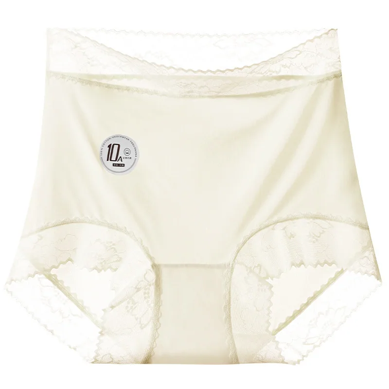 Ropa interior femenina sin costuras de seda de hielo ultrafina 10A antibacteriana, tiro alto, ligera, abdominal, talla de cadera en bolsa, poliláctico aci 4