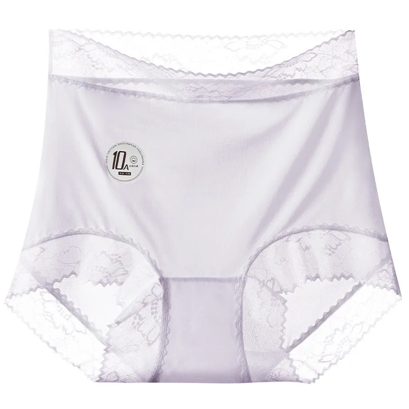 Ropa interior femenina sin costuras de seda de hielo ultrafina 10A antibacteriana, tiro alto, ligera, abdominal, talla de cadera en bolsa, poliláctico aci 8