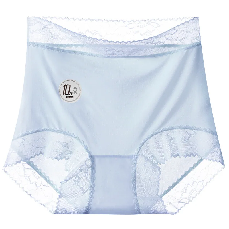 Ropa interior femenina sin costuras de seda de hielo ultrafina 10A antibacteriana, tiro alto, ligera, abdominal, talla de cad