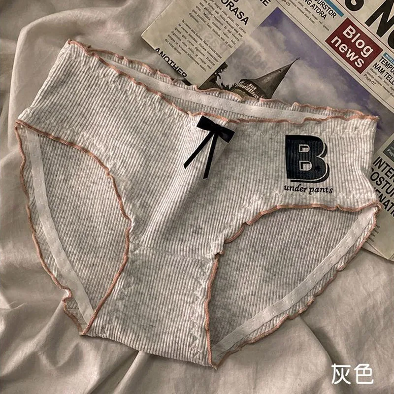 Underpants for women, cotton crotch, girls, students, Korean version, mid waist, ins, girls, skin friendly, breathable, simple p - Girls Dresses 3